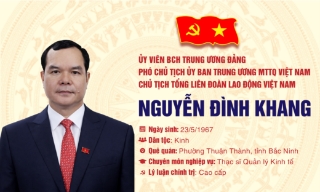 Đồng chí Nguyễn Đình Khang, Ủy viên Trung ương Đảng, Phó Chủ tịch Ủy ban Trung ương MTTQ Việt Nam, Chủ tịch Tổng Liên đoàn Lao động Việt Nam